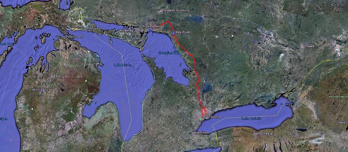 Trasa z Toronto do Key River Marina i Killarney